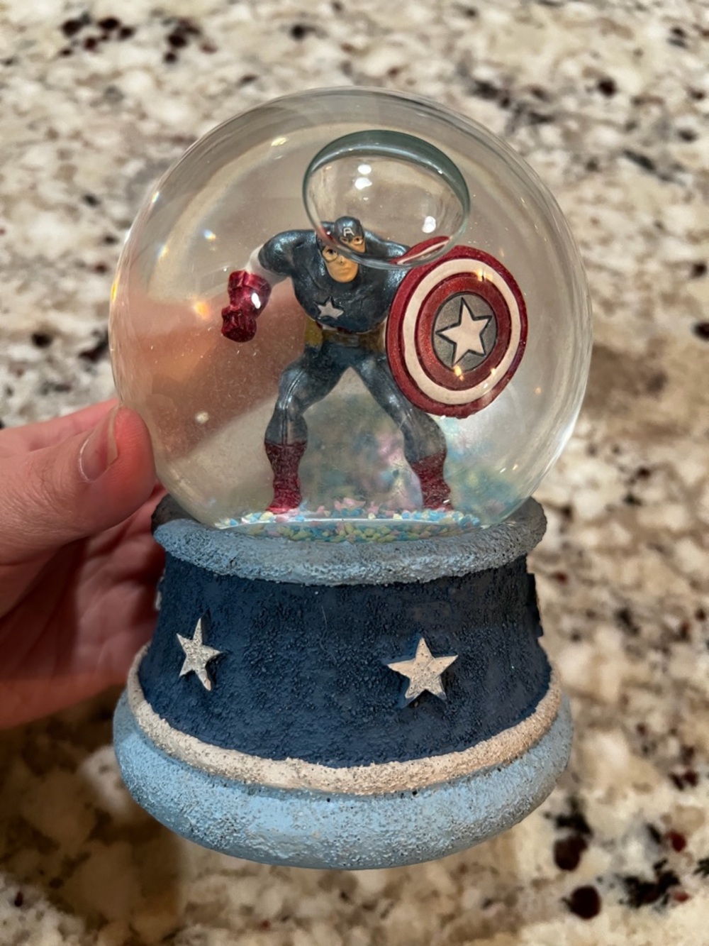 Captain America Snow Globe Music Box Marvel Avengers Figurine Collectible